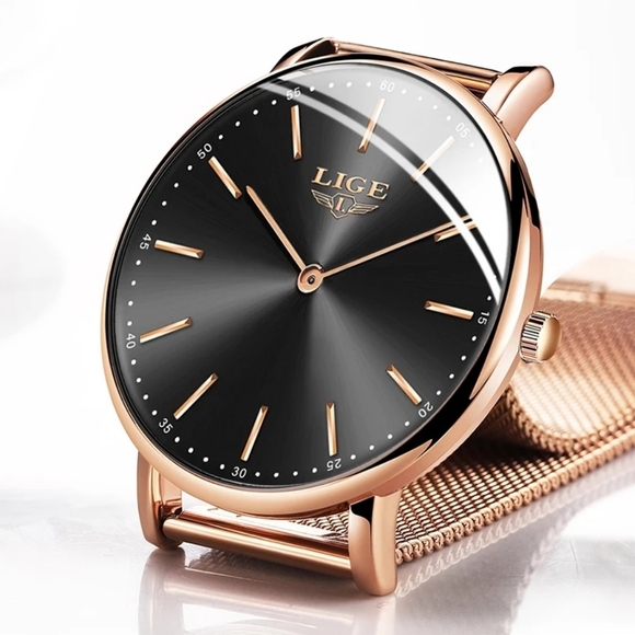 Rose Gold Mesh Stainless Steel Watch Top Brand - Picture 13 of 15